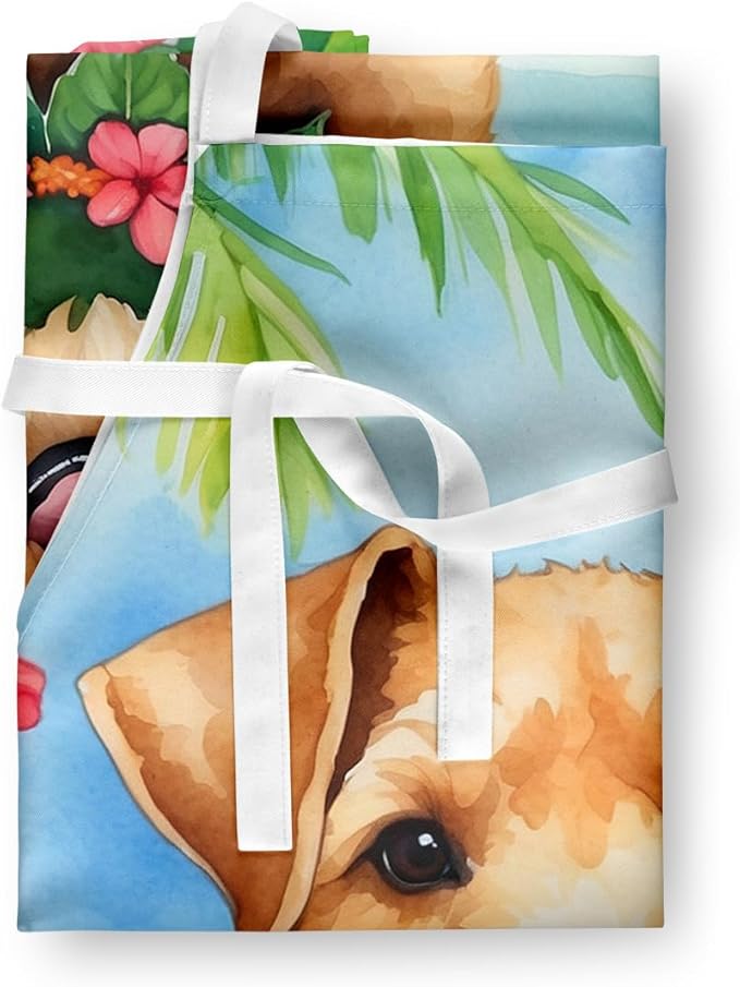 Caroline's Treasures Lakeland Terrier Luau Apron Cooking Kitchen Server Baking Crafts Gardening for Adult Women Men, Unisex, Large, Multicolor