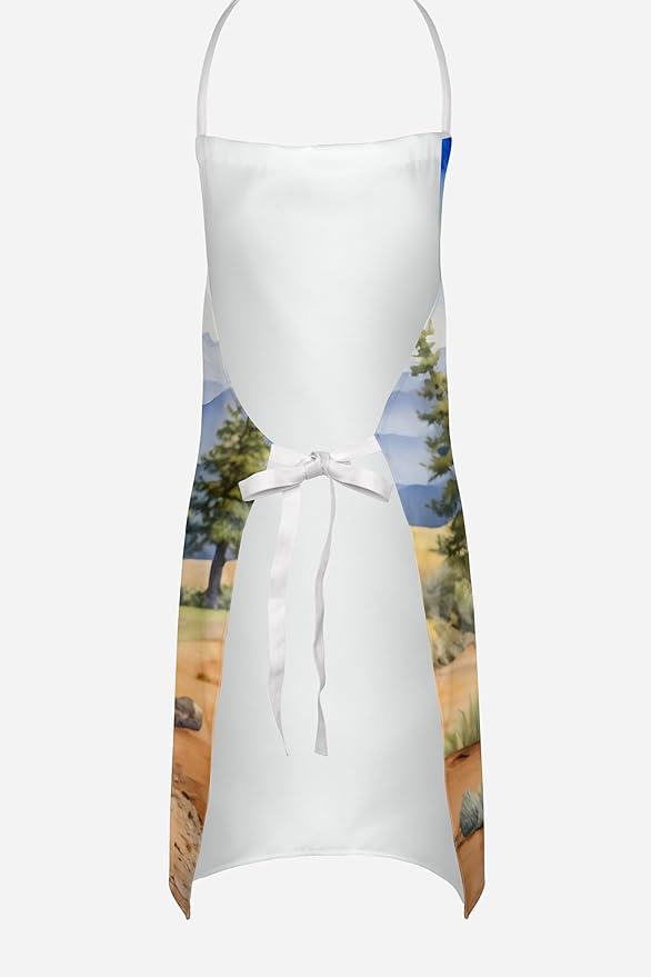 Caroline's Treasures Fox Terrier Cowboy Welcome Apron Cooking Kitchen Server Baking Crafts Gardening for Adult Women Men, Unisex, Large, Multicolor