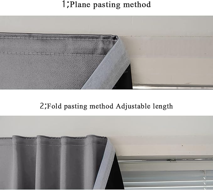 AJAZZ 100% Blackout Self Adhesive Curtains Small Window Short Temporary Blackout Curtains Easy to Install Used for Bedroom Kitchen Window Cover (Dark Grey, 35" W x 59" L) 1 Panel