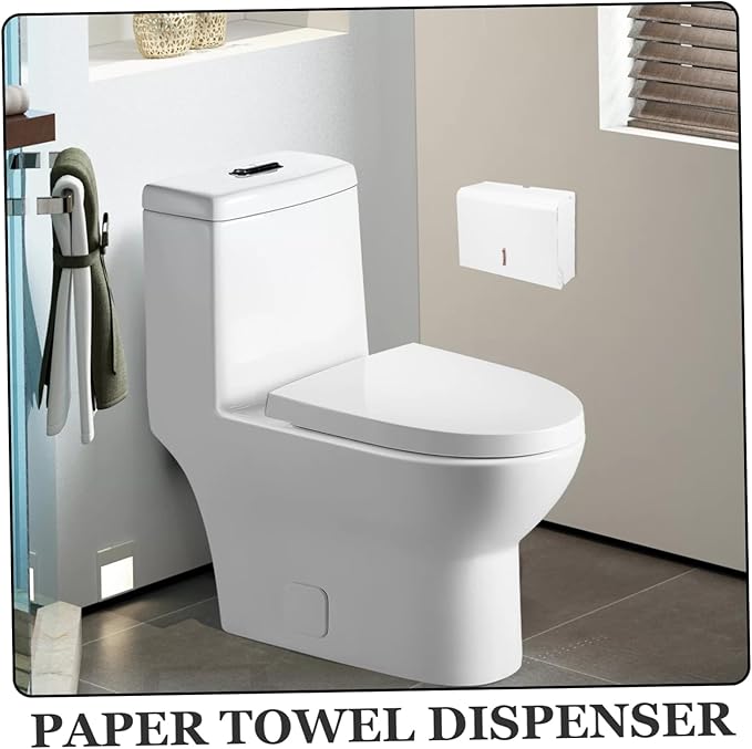 Paper Towel Box Simple Hands Towel Holder for Bathroom Wall Adhesive Paper Towel Dispenser Kitchen Commercial Dispensers Stainless Towel Holders Touchless Plastic White
