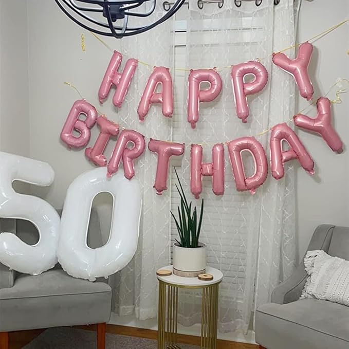 5 Balloons Number, White Balloon Numbers for Girls Boys 40 Inch Happy Birthday Decorations for 5 15 25 2025 Graduation Wedding Anniversaries