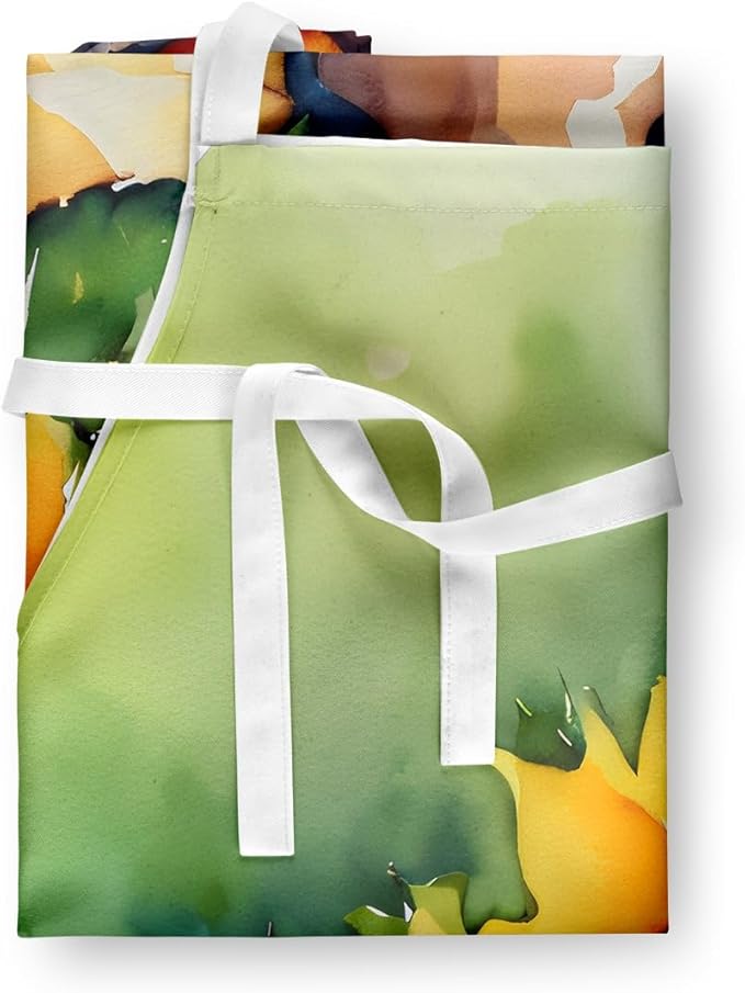 Caroline's Treasures Sunflowers in Watercolor Apron Cooking Kitchen Server Baking Crafts Gardening for Adult Women Men, Unisex, Large, Multicolor