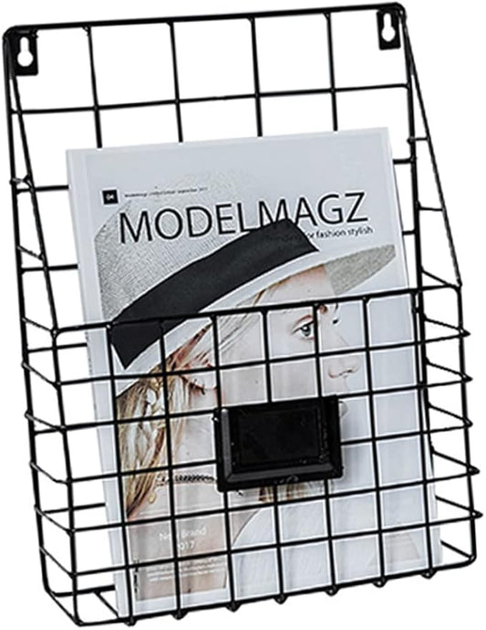 Cabilock Hanging Book Holder Metal Book Basket Wall Mount Storage Magazine Holder Wall Newspaper Rack