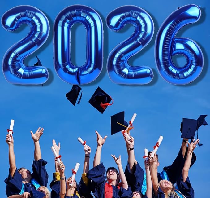2026 Number Balloon 40 Inch, Dark Blue Eve Party Decorations 2026 Balloon for Happy New Years, Number Balloons for 20 26 Girls Boys Babies, Wedding Bridal Shower Anniversaries Party