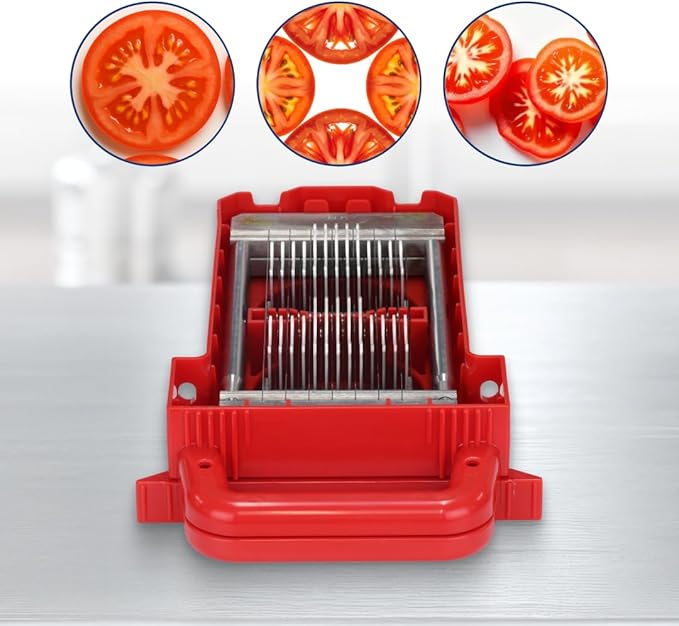 Prince Castle Saber King Red Tomato Blade & Pusher Set - 3/16" Slices, for 4 Tomatoes - Vegetable Chopper and Kitchen Chopper Replacement Blade, Tomato Slicer Commercial Tool