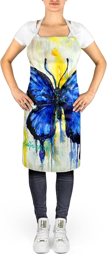 Caroline's Treasures Flutter Butterfly Apron Cooking Kitchen Server Baking Crafts Gardening for Adult Women Men, Unisex, Large, Multicolor