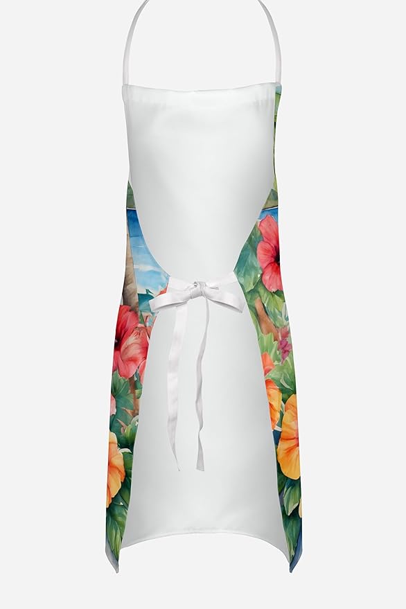 Caroline's Treasures Pekingese Luau Apron Cooking Kitchen Server Baking Crafts Gardening for Adult Women Men, Unisex, Large, Multicolor