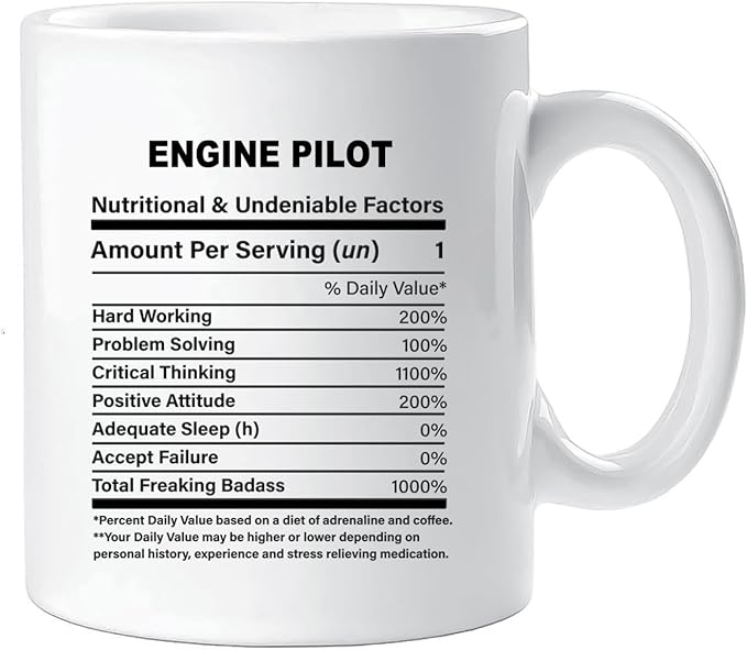Funny Gift for Engine Pilot, Engine Pilot Nutrition Mug, Best Engine Pilot Gift Ideas, Graduation, Funny Engine Pilot Birthday Mug