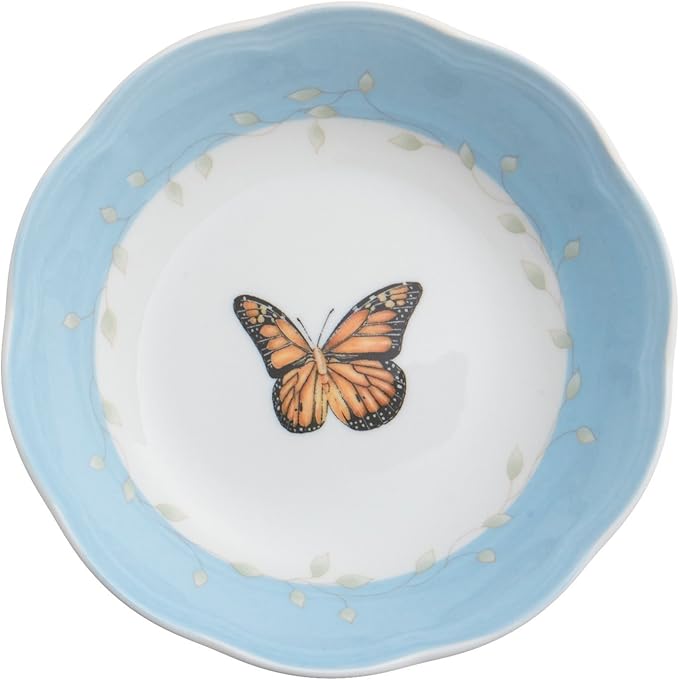 Lenox Dinnerware Set, Butterfly Meadow Colors 4-Piece Fruit Bowl Set, Service For 4, Made Of White Porcelain Bowls, Dishwasher & Microwave Safe, Salad And Pasta, Home And Kitchen (Asssorted, 4 Pieces)