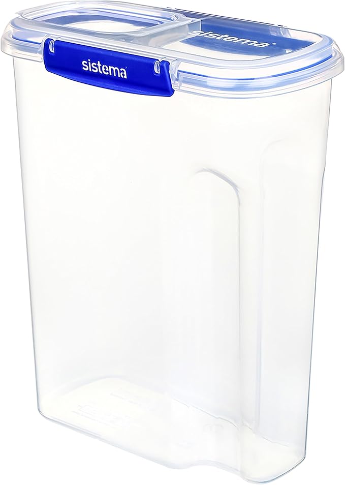 Sistema KLIP IT+ 4.2L Cereal Storage Container, Stackable & Airtight Food Pantry Storage, Dishwasher, Freezer, & Microwave-Safe, BPA-Free