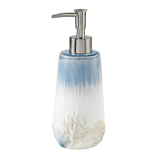 Avanti Linens - Soap Dispenser/Lotion Pump, Guest Bathroom Essentials, Beach Inspired Home Decor (Abstract Coastal Collection)