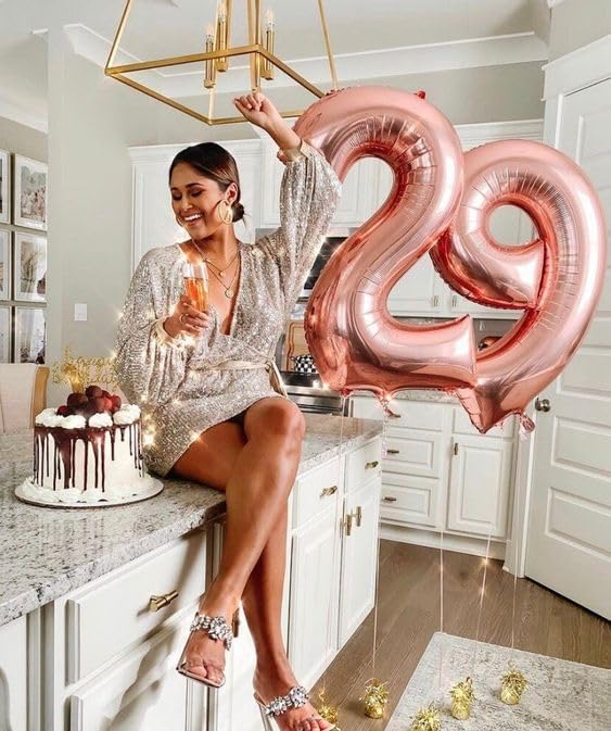 Birthday 9Th Decorations 9 Number Balloons, Happy Birthday Decoration for 9th, Rose Gold Balloon Numbers 40 Inch for Girls Boys Women Men Engagement, Bridal Shower Party
