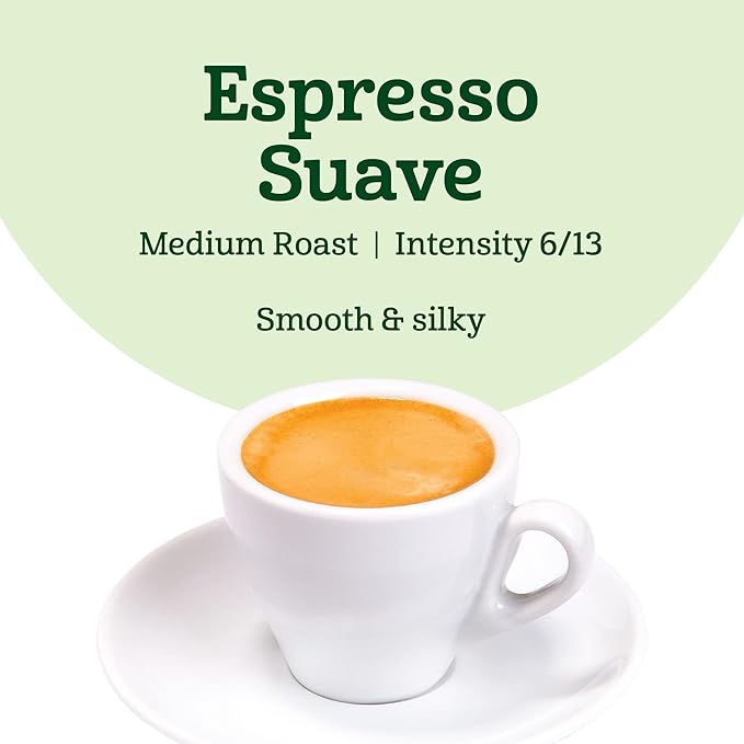 Amazon Fresh Espresso Suave Medium Roast Aluminum Capsules, Compatible with Nespresso Original Brewers, Intensity 6/13, 50 Count (5 Packs of 10)