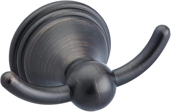 Amazon Basics Modern 5 Piece Bathroom Hardware Set, Oil Rubbed Bronze, Towel Bar, Toilet Paper Holder, Towel Ring, Robe Hook