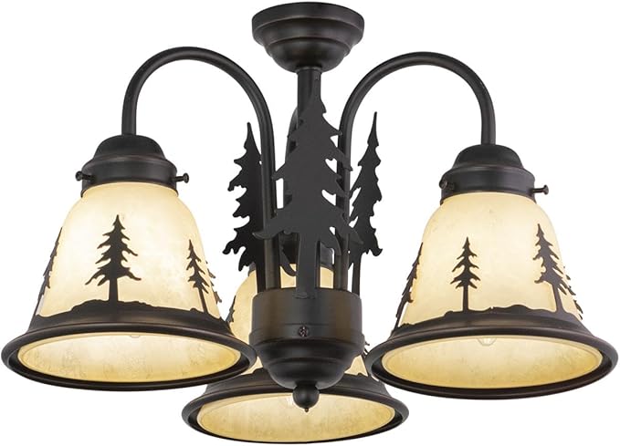 VAXCEL Yosemite 3L LED Bronze Rustic Tree Mini Chandelier or Fan Light Kit