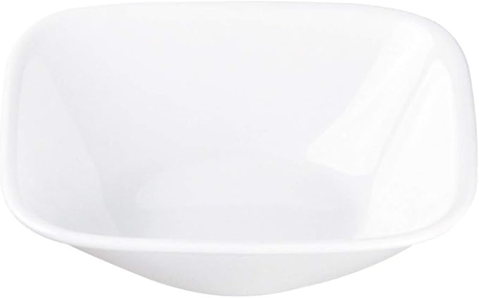 Corelle J2310-N CP-8904 Plate, Plate, Width 5.1 x Depth 5.1 x Height 1.4 inches (13 x 13 x 3.5 cm), Shatter-Resistant, Lightweight, Winter Frost White, Square, Small Bowl
