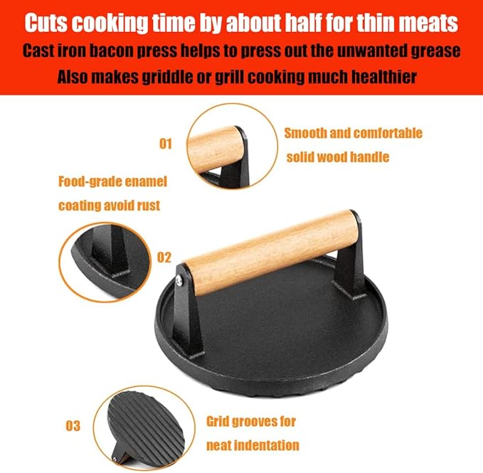 4 Piece Griddle Accessories Kit for Blackstone- 12'' Cheese Melting Dome Stainless Steel with 7'' Burger Bacon Press and 2 Pcs BBQ Heat Resistant Gloves for Flat Top Griddle Grill Indoor Outdoor