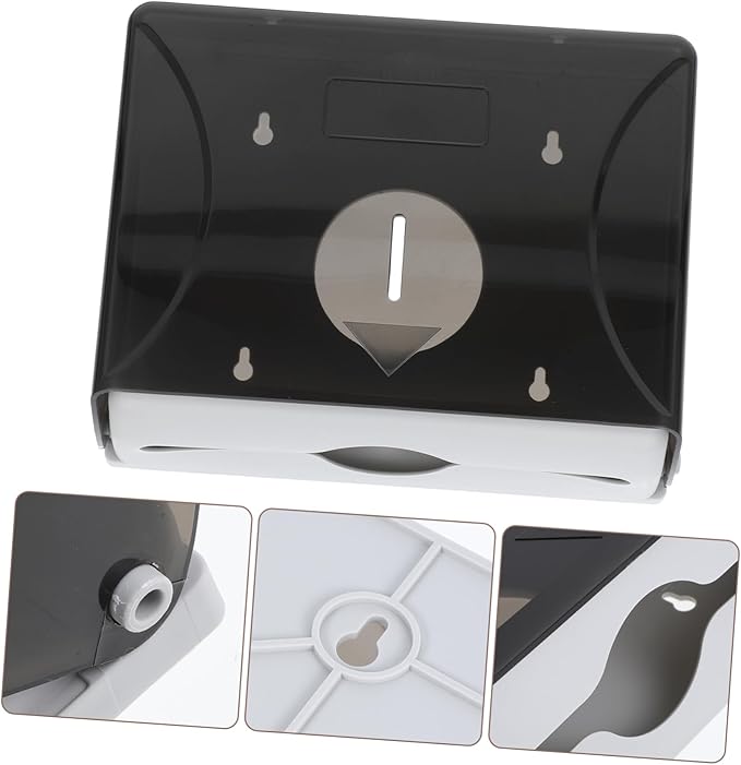 ERINGOGO Wall Mounted Paper Towel Dispenser Touchless Hand Towel Holder for Bathrooms and Kitchens Capacity Easy to Install Commercial Tissue Paper Holder Black