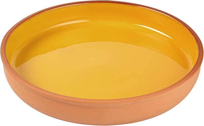 Restaurantware-Terra Tek 34 Ounce Terracotta Cazuelas, 2 Yellow Glazed Clay Pots For Cooking - Oven-Ready, Microwavable, Terracotta Serving Pots, Dishwashable, For Cooking And Serving
