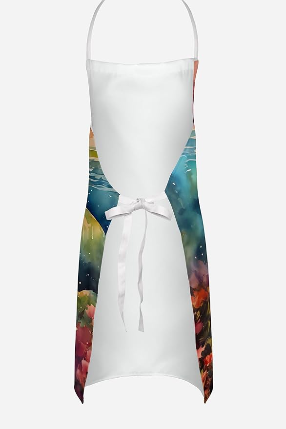 Caroline's Treasures Manatee Apron Cooking Kitchen Server Baking Crafts Gardening for Adult Women Men, Unisex, Large, Multicolor
