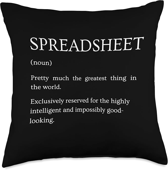 Spreadsheet Definition - Funny Sarcastic Sheets Explanation Throw Pillow