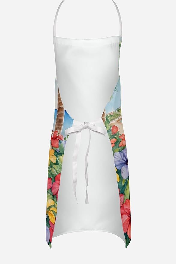 Caroline's Treasures Lhasa Apso Luau Apron Cooking Kitchen Server Baking Crafts Gardening for Adult Women Men, Unisex, Large, Multicolor