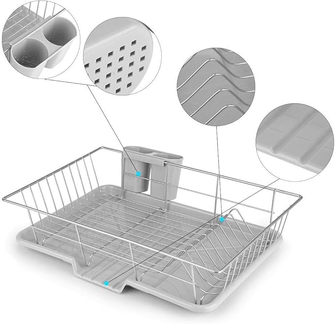 Dish Drainer Rack Dish Drying Tray Kitchen Utensils 48 x 30 x 11 cm