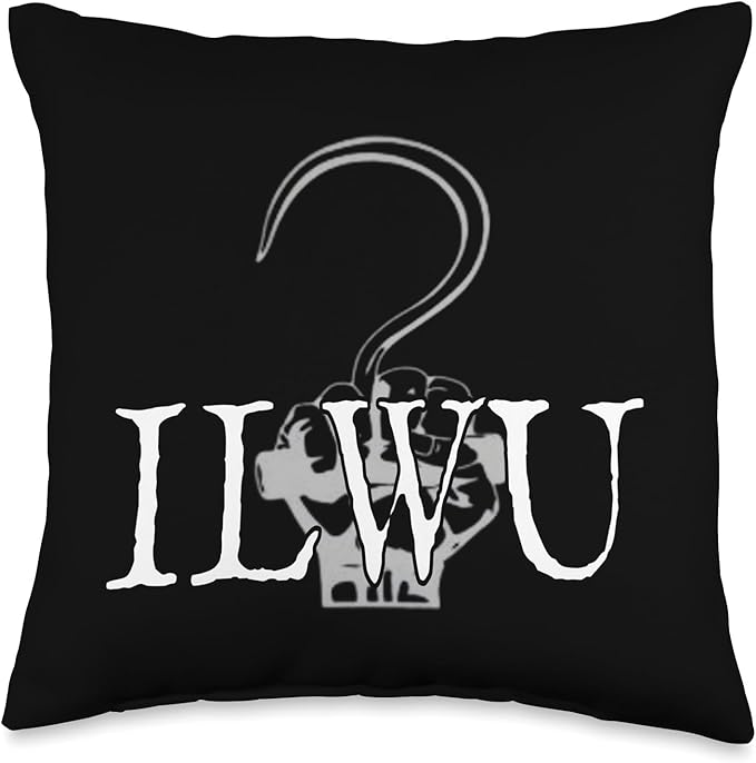 ILWU LONGSHORE CARGO HOOK Throw Pillow