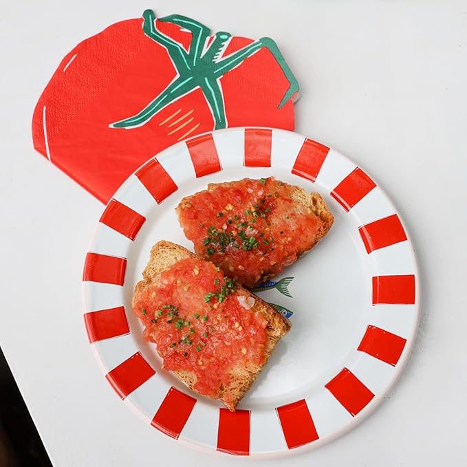 Talking Tables 20 x Tomato Shaped Napkins Disposable Paper Serviettes for Picnics & Al Fresco Summer Dining Eco-Friendly & Recyclable for BBQs Picnics Parties, Sustainable, Plastic-Free 3ply 33cm