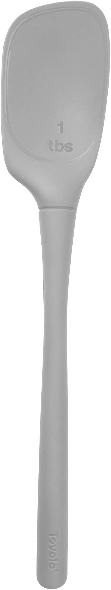 Tovolo Flex Core Silicone Deep Spoonula with Angled Head for Stirring Scooping and Serving, Dishwasher Safe BPA Free Heat Resistant Spoon Spatula Kitchen Utensil for Cooking Baking, Oyster Gray