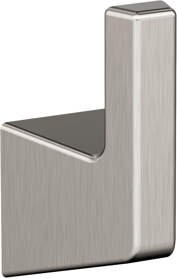 Amerock BH36000G10 | Brushed Nickel Single Robe Hook | 3-9/16 in. (90 mm) Length Towel Holder | Blackrock | Towel Hook for Bathroom | Bathroom Hardware | Bath Accessories