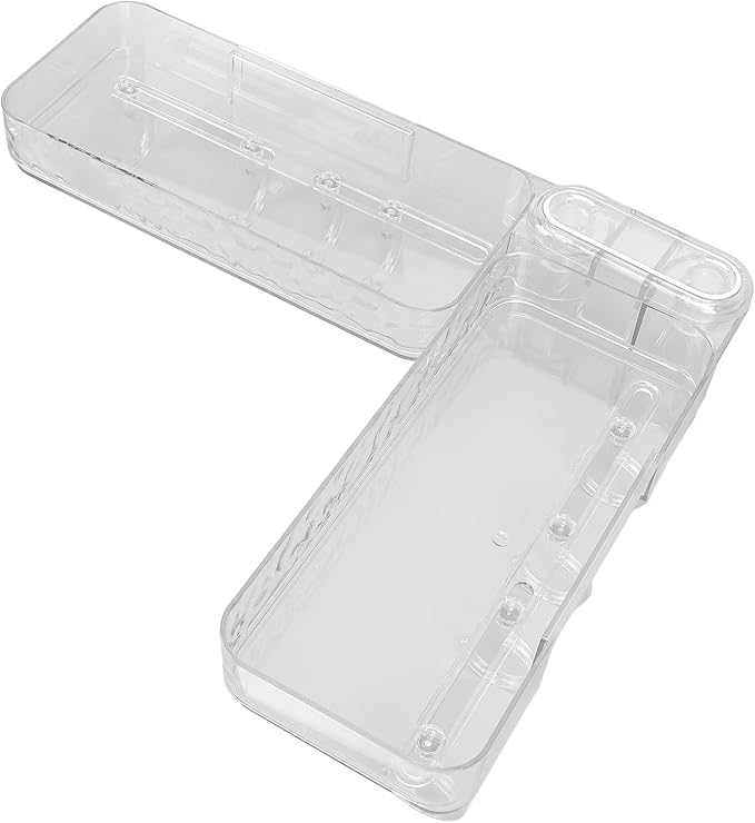 Asixxsix Kitchen Sink Organizer, No Drilling Self Adhesive Foldable Plastic Sponge Holder For Bathroom Shower Shelf With Corner Mounting Design For Kitchen Bathroom (Transparent)