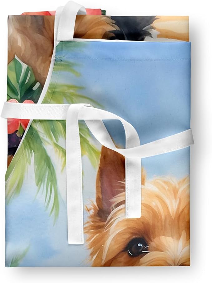 Caroline's Treasures Norwich Terrier Luau Apron Cooking Kitchen Server Baking Crafts Gardening for Adult Women Men, Unisex, Large, Multicolor