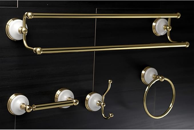 Kingston Brass BAK1113478ORB Victorian 4-Pieces Dual -Towel Bar Bathroom Hardware Set, 24 inch Length, Oil Rubbed Bronze