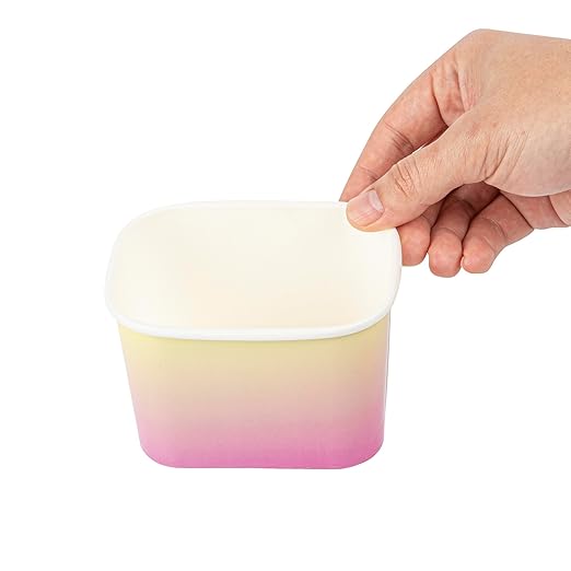 Coppetta 12 Ounce Dessert Cups, 200 Greaseproof Ice Cream Cups - Lids Sold Separately, For Hot And Cold Foods, Orange And Blue Ombre Paper Yogurt Bowls, Disposable, Sturdy - Restaurantware