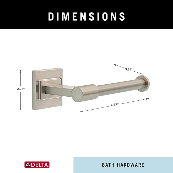 Delta Faucet McLaren (1-Pack) Toilet Paper Holder, SpotShield Brushed Nickel, Wall Mounted Euro Single Post Design MCL50-BN