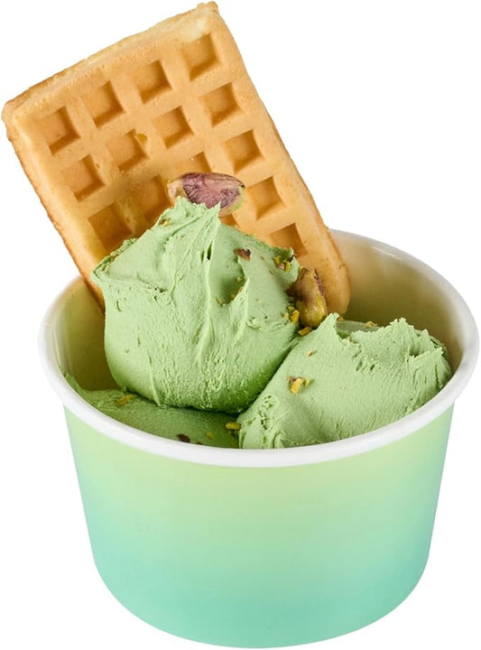 Restaurantware Ice Cream Cups 200 Pack of 8 oz Leak-Resistant Disposable Dessert Bowl Frozen Yogurt Cup Round Paper Container For Cold And Hot Desserts