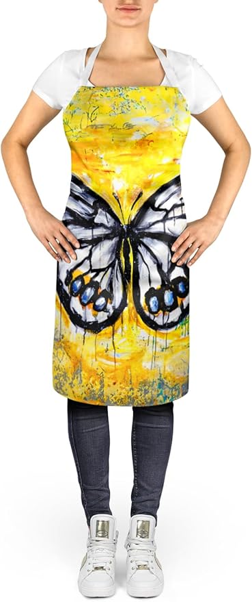 Caroline's Treasures Buttefly Whisp Apron Cooking Kitchen Server Baking Crafts Gardening for Adult Women Men, Unisex, Large, Multicolor