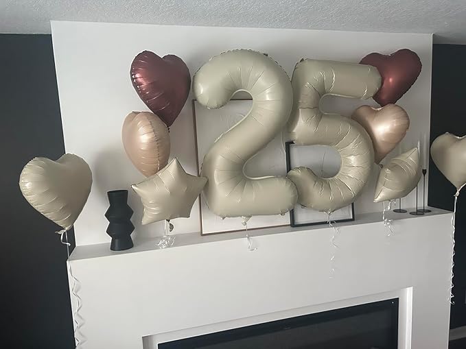 9Th Birthday Decorations 9 Number Balloons, Happy Birthday Decoration for 9th, Cream Balloon Numbers 40 Inch for Girls Boys Women Men Engagement, Bridal Shower Party