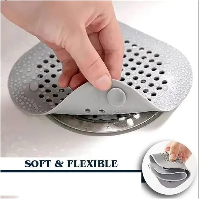 5/1x Hair Catcher Filter Sink Anti-Blocking Strainer Kitchen Bathroom Bathtub Shower Sewer Filters Floor Silicone Stopper Covers(Gray)