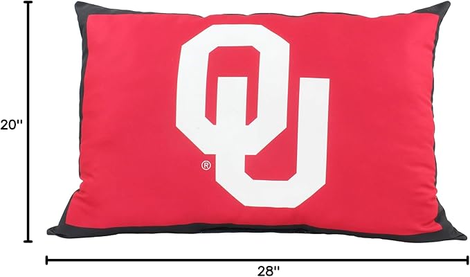 College Covers Everything Comfy Oklahoma Sooners 20" x 28" Fully Stuffed Big Logo Pillow