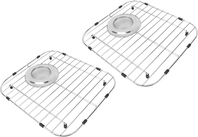 Zerodis Kitchen Sink Grid Protector Stainless Steel Dish Drying Rack for Single Bowl Sinks Kitchen Tools