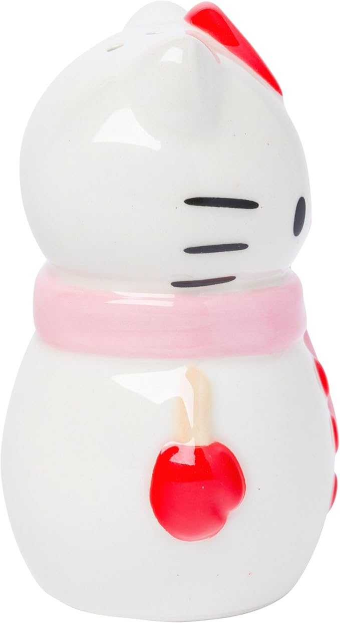Silver Buffalo Sanrio Hello Kitty Snowman Ceramic Salt and Pepper Shaker Set, 5” x 2” x 3.5”