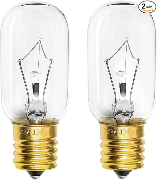 Belleone Light Bulb Fits for LG Microwave Oven - Compatible with LG Frigidaire Ken-More Whirlpool GE Over the Range Microwave, Dimmable 125V 30W E17 Base, Kitchen Night Light, Replaces 6912W1Z004B