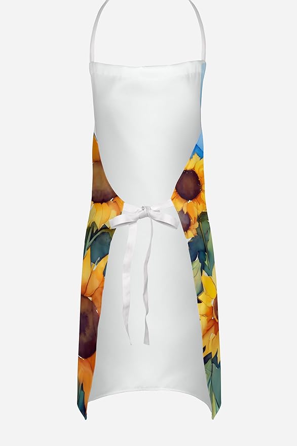 Caroline's Treasures Sunflowers in Watercolor Apron Cooking Kitchen Server Baking Crafts Gardening for Adult Women Men, Unisex, Large, Multicolor