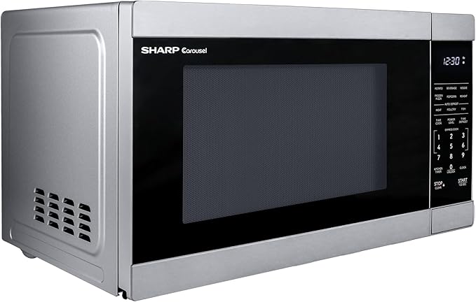 SHARP Countertop Microwave Oven with Removable 12.4" Carousel Turntable, 1000 Watt, 1.1 Cubic Feet, Stainless Steel