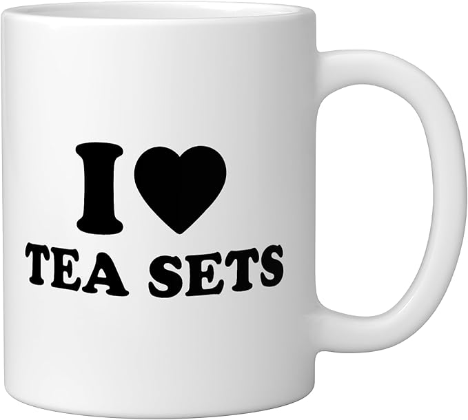 I Love Tea Sets Ceramic Mug, White