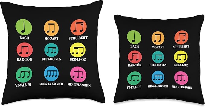 Classical Composers Classical Music Sheet Music Throw Pillow