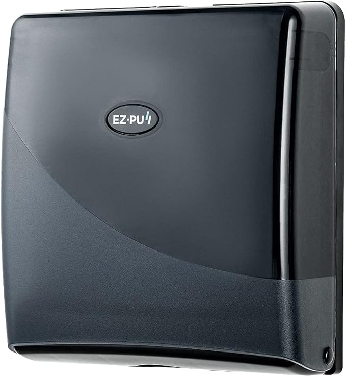 EZbrnd Wall Mount SLIMFOLD Hand Towel Dispenser for Kitchen/Washroom/Office/RV/Airbnb, Pearl Black, 3210B-EZ