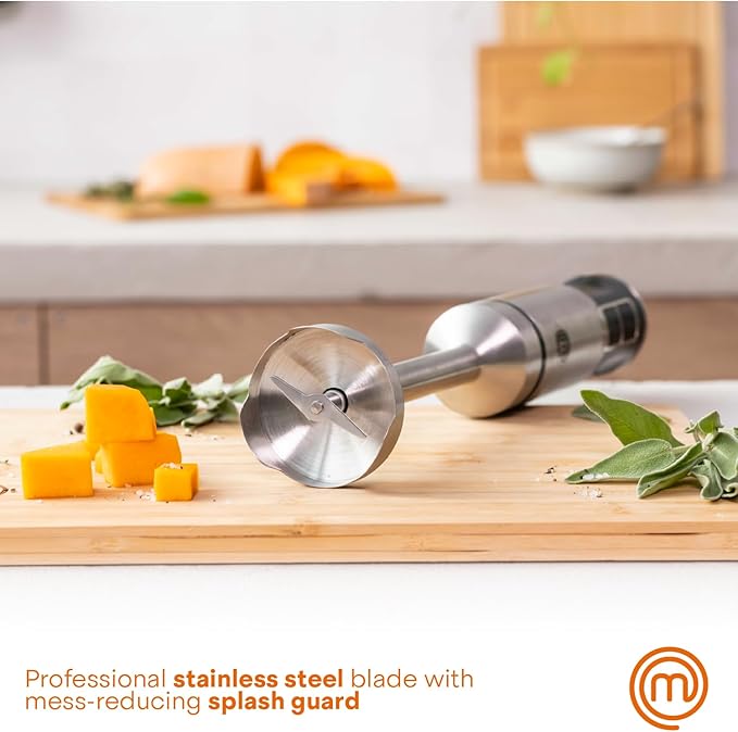 MasterChef Immersion Blender Handheld,Stainless Steel Hand Held Blending Stick Emulsifier,Puree Blender for Making Baby Food,Soup,Sauces,Powerful 400W Motor with Variable Speed Control,(Pack of 12)